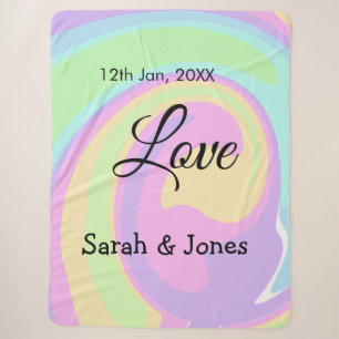 Love engagement wedding couple colorful bohpattern sherpa blanket