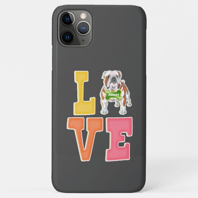 Love English Bulldog  Cute Dog Dad Dog Mom Case-Mate iPhone Case (Back)
