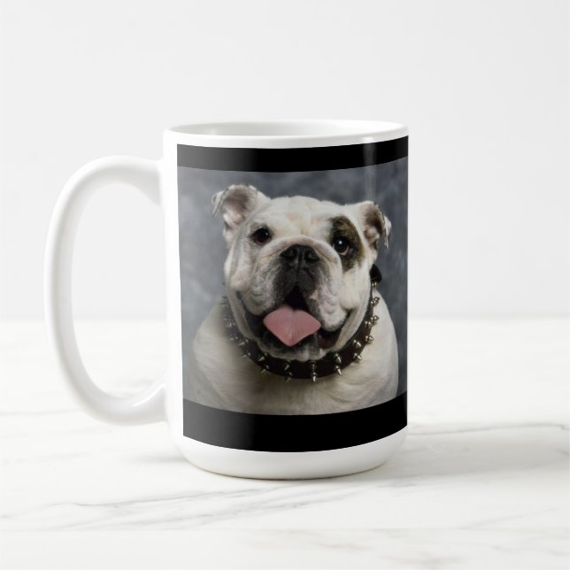 Love English Bulldog Puppy Dog Coffee Cup Mug (Left)