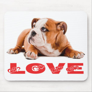 Love English Bulldog Puppy Dog Mousepad