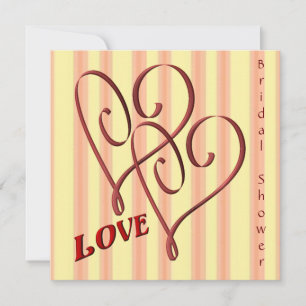 Love Entwined Hearts Bridal Shower  Invitation