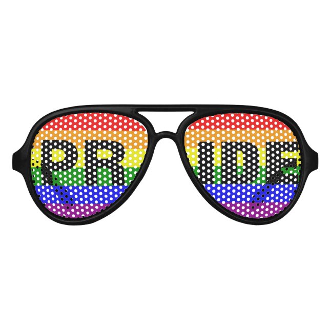 Love Equality Gay Pride Rainbow Flag Colours Aviator Sunglasses (Front)