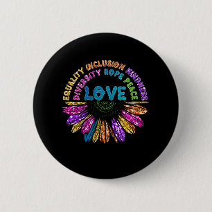 LOVE Equality Inclusion Diversity Hope Peace 2 Inch Round Button