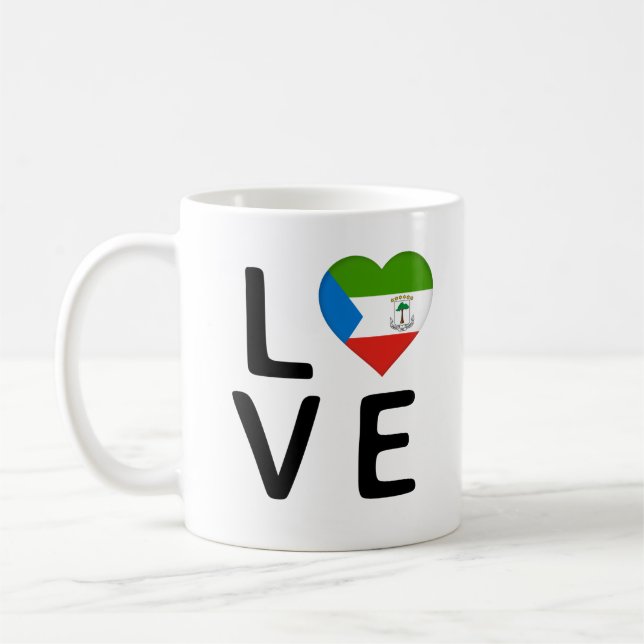 Love - Equatorial Guinea Flag Coffee Mug (Left)
