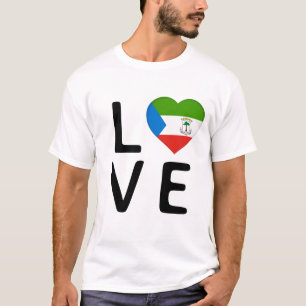 Love - Equatorial Guinea Flag T-Shirt