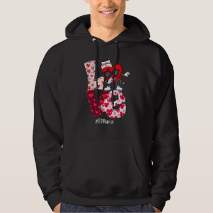 LOVE ER Emergency Nurse Valentine Day Dabbing Hear Hoodie