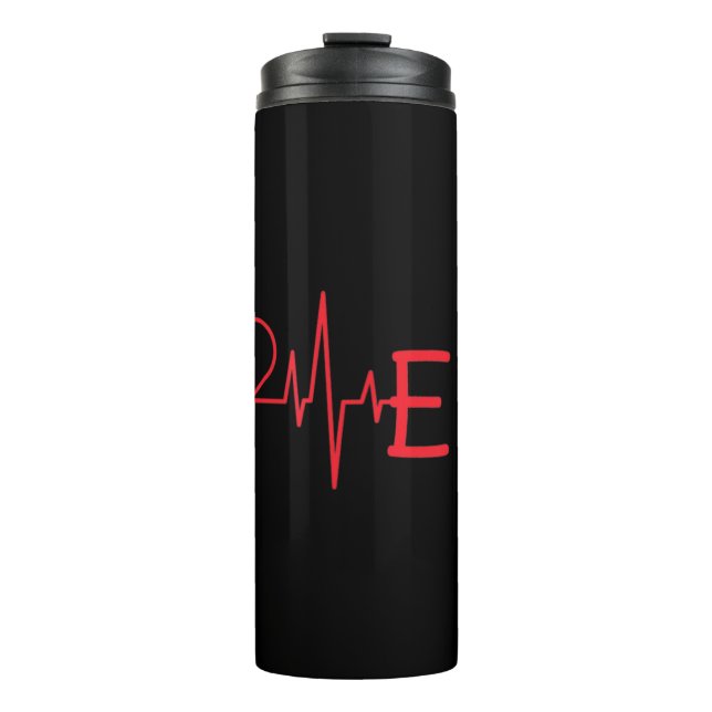 Love ER Heartbeat doctor nurse hospice workers LOV Thermal Tumbler (Front)