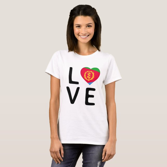 Love - Eritrea Flag T-Shirt (Front Full)
