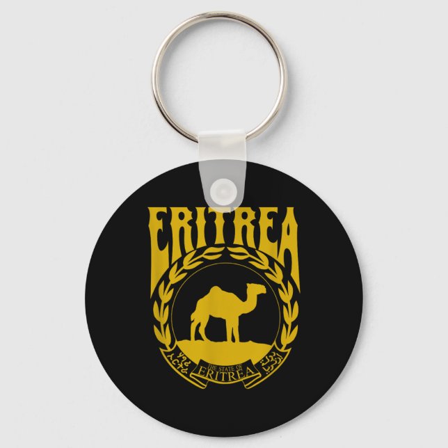 Love Eritrea With Eritrea Emblem Eritrea Independe Keychain (Front)
