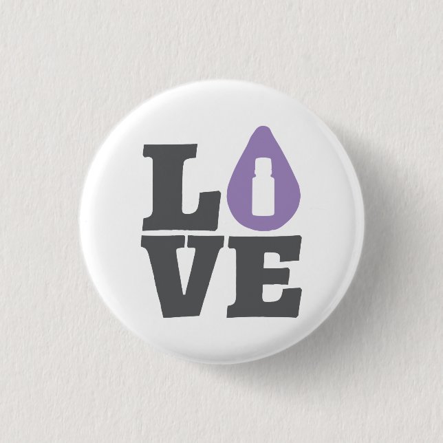 LOVE Essential Oils 1 Inch Round Button (Front)