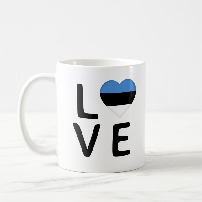 Love - Estonia Flag Coffee Mug (Left)