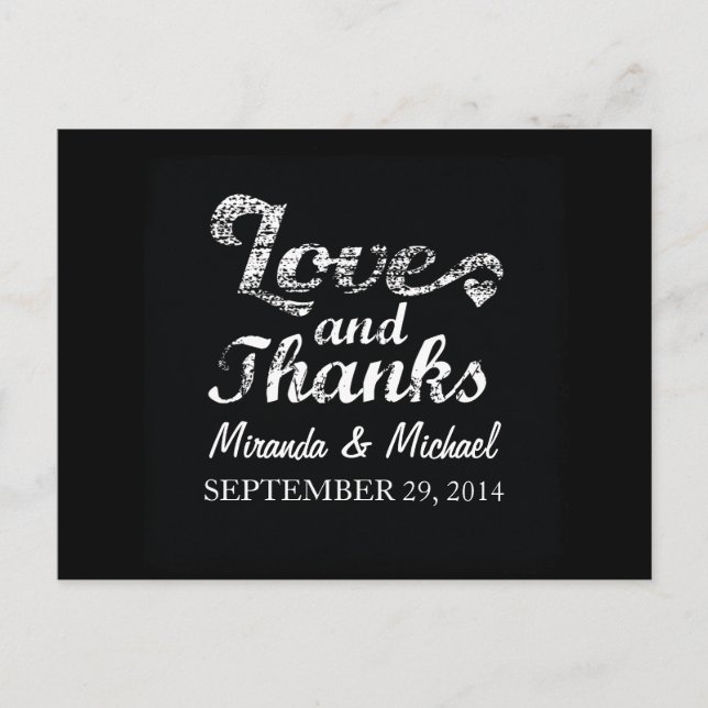 LOVE ET MERCI Chalkboard FAVOR Carte postale (Devant)