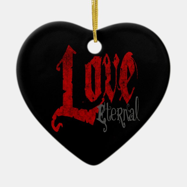 Love Eternal Love's Embrace Keepsake Gothic Ceramic Ornament (Front)