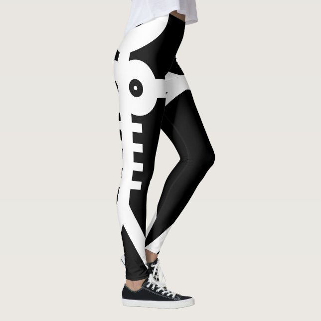Love Eternal Skeletons Icon 2007 Black And White Leggings (Right)