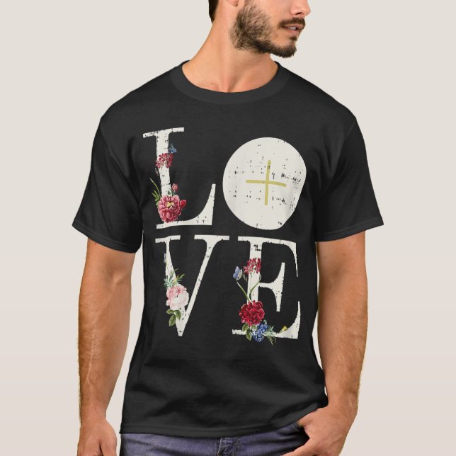 Love Eucharist First Holy Communion Christian Cath T-Shirt (Front)