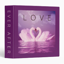 Love Ever After Swans Purple Violet Personalized