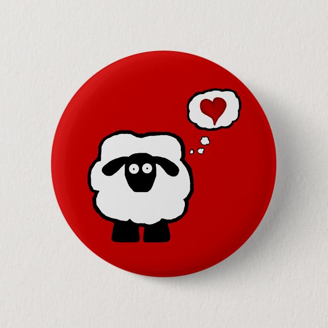 Love Ewe 2 Inch Round Button (Front)