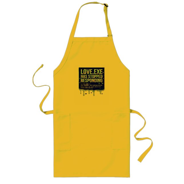 Love Exe Blue Screen Death Y2K Tech Funny Coder Pr Long Apron (Front)
