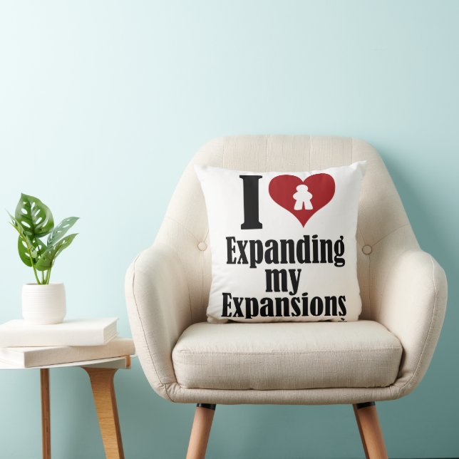 Love Expanding Expansions Game Fun Motto Throw Pillow (Chair)