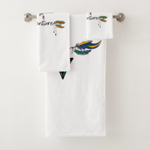Love Explore Adventure Arrow Tribal Boho Design Bath Towel Set
