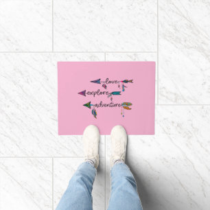 Love Explore Adventure Arrow Tribal Boho Design Doormat