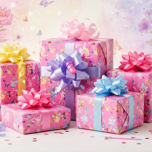 Love Fairies, Little Girl Pink Birthday Wrapping Paper