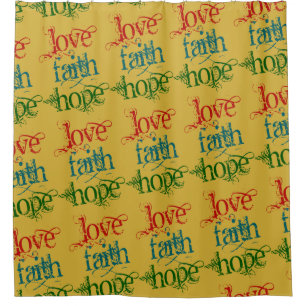 LOVE FAITH HOPE grunge typography