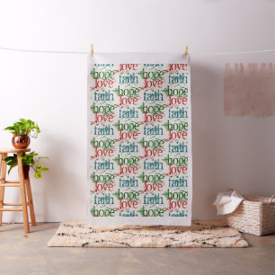 LOVE FAITH HOPE grunge + your background Fabric