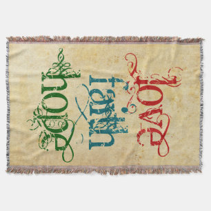 LOVE FAITH HOPE + your background colour Throw Blanket