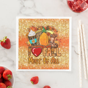 Love Fall Autumn Customize Colour Napkin