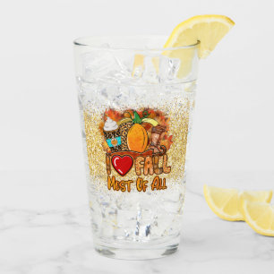 Love Fall Autumn Customize Glass