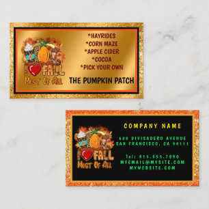Love Fall Autumn Customize Text and Colour Business Card