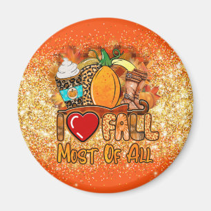 Love Fall Autumn Customize Text and Colour Magnet