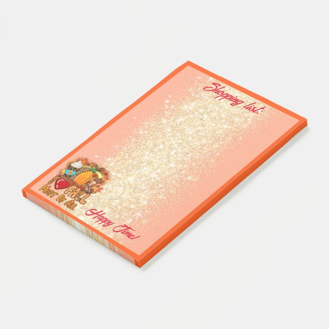 Love Fall Autumn Customize Text and Colour Post-it Notes (Angled)