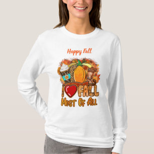 Love Fall Autumn Customize Text T-Shirt