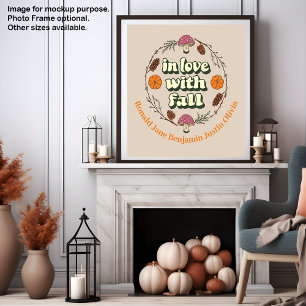 Love Fall Thanksgiving Customize Family Names Poster
