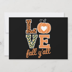 Love Fall Y'All Leopard Print Fall Thanksgiving Holiday Card
