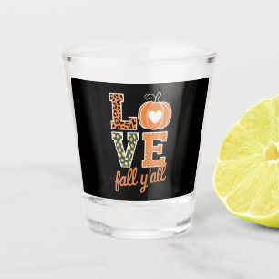Love Fall Y'All Leopard Print Fall Thanksgiving  Shot Glass