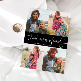 Love Family Black Valentines Day Photo Holiday Card