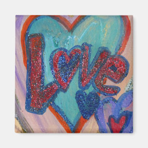 Love Family Hearts Art Painting Magnet