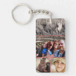 Love Family Photo Collage Girly Heart Keychain