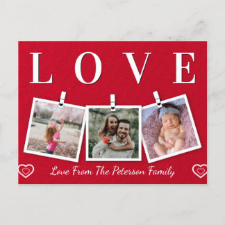 Love Family Photo Valentine's Postcard