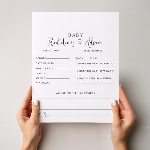 Love Fancy Script Baby Predictions & Advice Cards