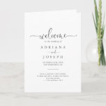 Love Fancy Script Folded Wedding Program<br><div class="desc">This love fancy script folded wedding program is perfect for a modern wedding. The simple and elegant design features classic and fancy script typography in grey and white. Include a quote or short message,  order of service,  wedding party and thank you message.</div>