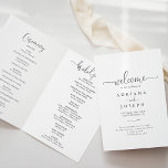 Love Fancy Script Folded Wedding Program<br><div class="desc">This love fancy script folded wedding program is perfect for a modern wedding. The simple and elegant design features classic and fancy script typography in grey and white. Include a quote or short message,  order of service,  wedding party and thank you message.</div>