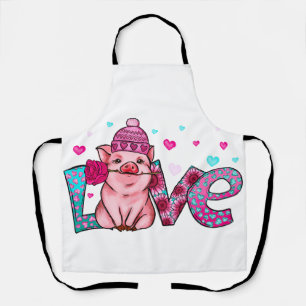 Love farm animals, love piggy, animal love apron
