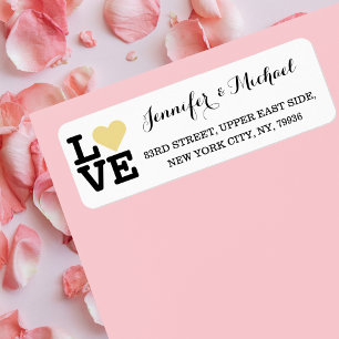 Love Faux Gold Heart Mariage personnalisé Valentin