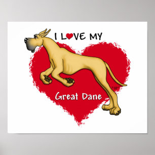 Love Fawn Great Dane Poster