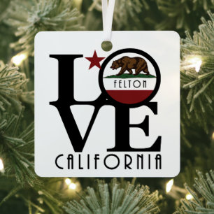 LOVE Felton California Metal Ornament
