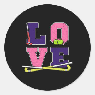 Love Field Hockey Hockey Mom Classic Round Sticker